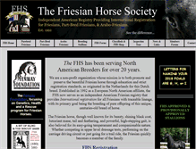 Tablet Screenshot of friesianhorsesociety.com